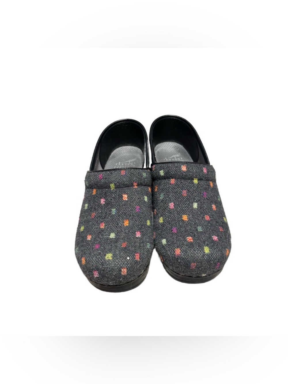 Dansko Vegan Professional Clogs Women's Size 38 Tweed Multicolor Comfort Shoe - Picture 3 of 6